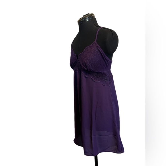 NWT INC International Concepts Lace & Chiffon Nightgown Lingerie Purple Dynasty - Picture 5 of 8